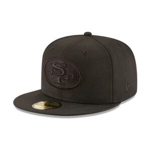 New Era 59FIFTY Black On Black San Francisco 49ers Fitted Hat Size 7